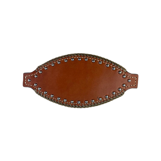 Bronc nose toast leather with rawhide spanish lace and spots.