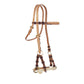 505-HL 5/8" Straight browband headstall harness leather side pull double rope.