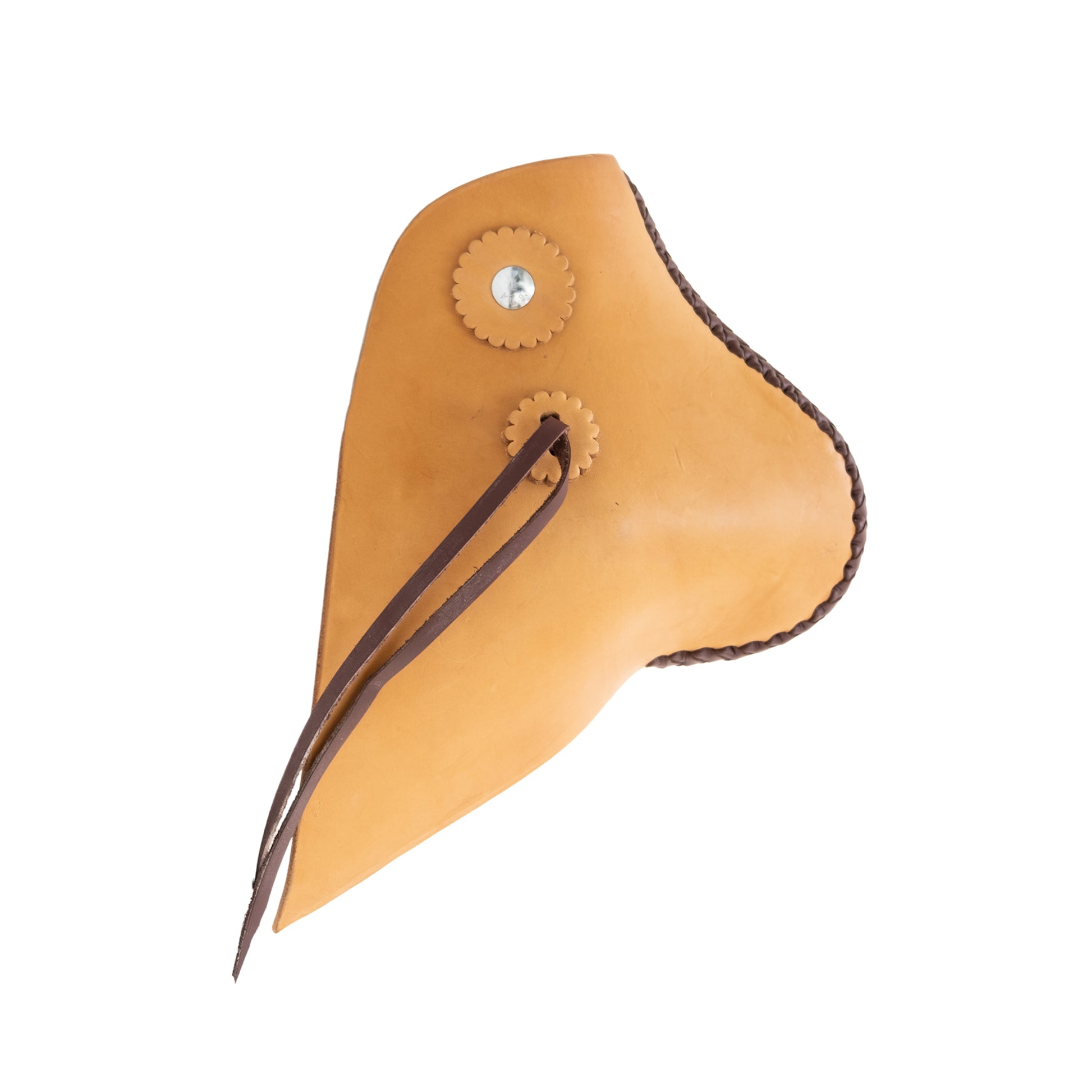 2" Tapedero bell stirrups plain golden leather (pair).