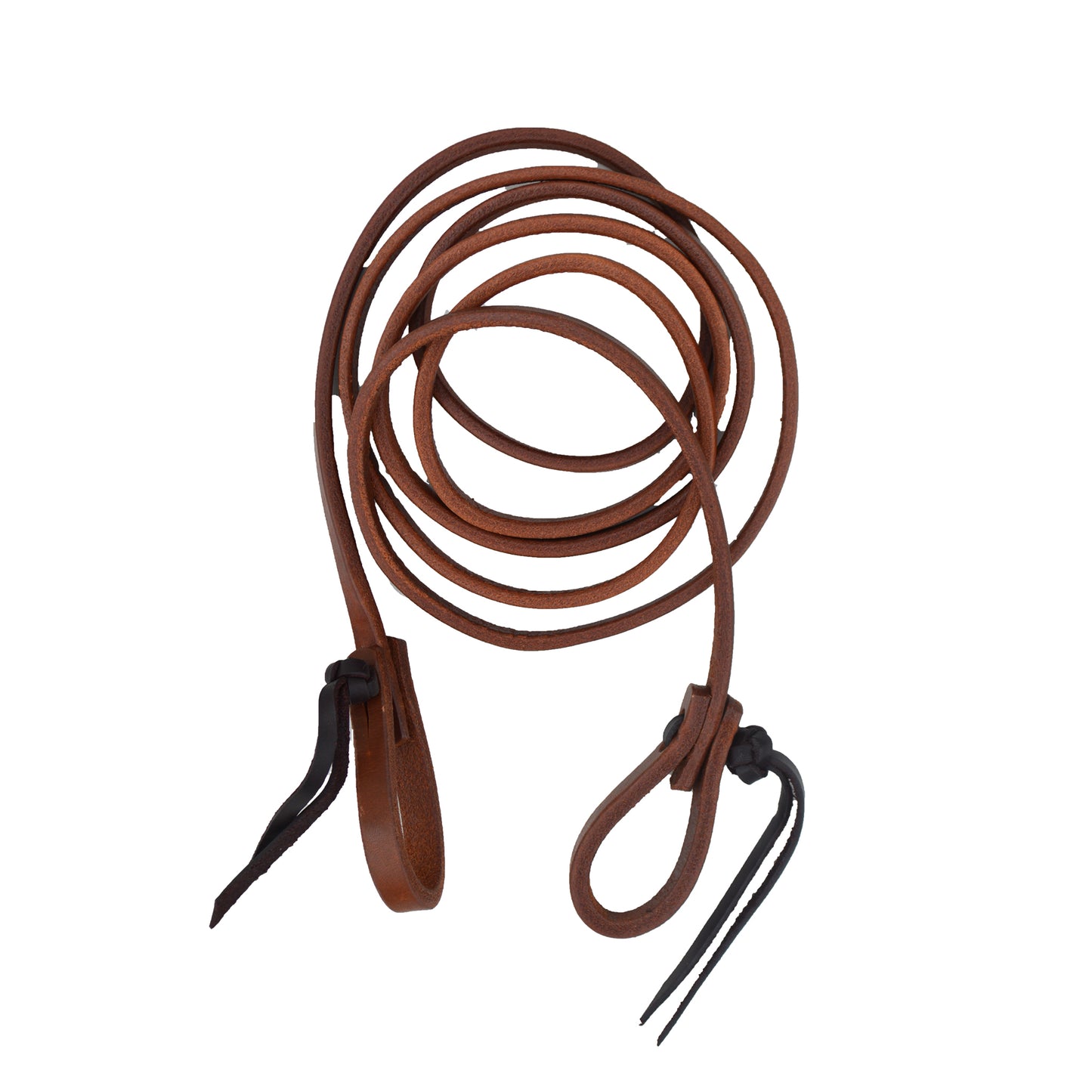 735-HL 1/2" Roping rein oiled latigo leather with knots