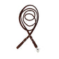 5/8" Roping rein 5 plait heavy oiled harness leather with snap.