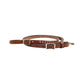 5/8" Roping reins toast leather with buckstitch and snap.
