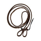 5/8" Roping rein 5 plait heavy oiled harness leather with pineapple knots.