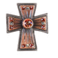 1-1/8" x 1-1/4" #26 Concho copper cross with brown stones (set of 4). 