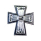 1-1/8" x 1-1/4" #27 Silver cross concho with clear crystals (set of 4). 