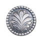 1-1/4" #31 Silver round concho with frost background, leaf swirl, and studs around edge (set of 4). 