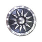 1-1/2" B1 Silver and antique silver round concho with center star, studs, and clear crystals around edge (set of 4). 