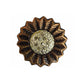 2" B9 Round sunflower concho copper with silver and clear crystals in center (set of 4). 