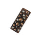 1-1/4" x 1/2" CI Copper bar concho with frost background, copper spots, and clear crystals (set of 4). 