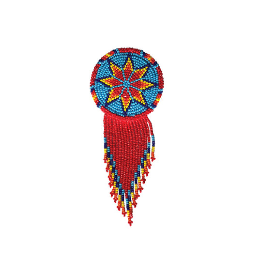 2-1/4" W9 fringe beaded concho (set of 4). 