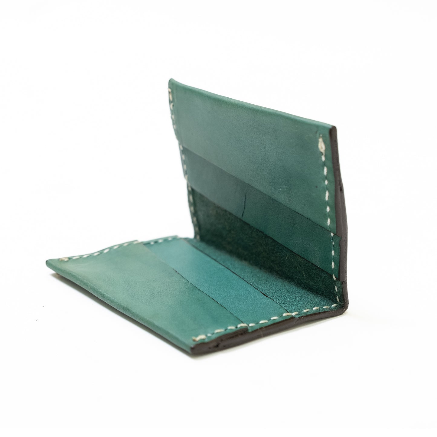 Card holder turquoise leather barbwire and paisley tooling