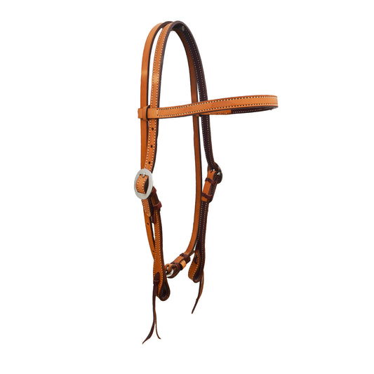 Elite 1" straight browband headstall golden leather.