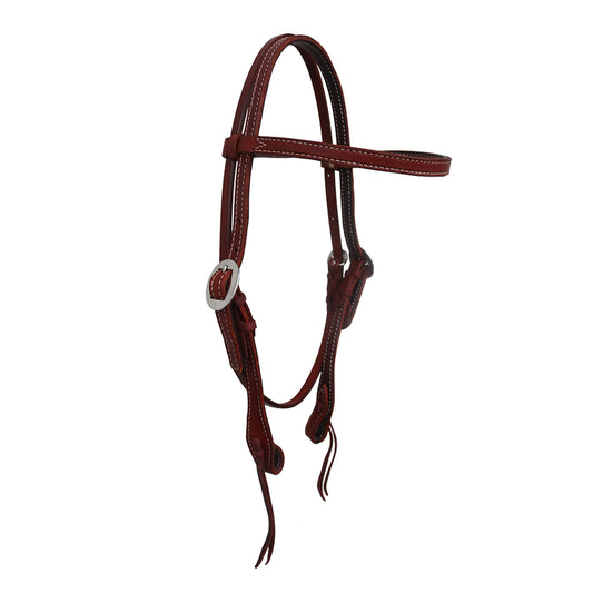 Elite 1" straight browband headstall rough out toast leather.