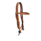 Elite 1" straight browband headstall rough out golden leather.