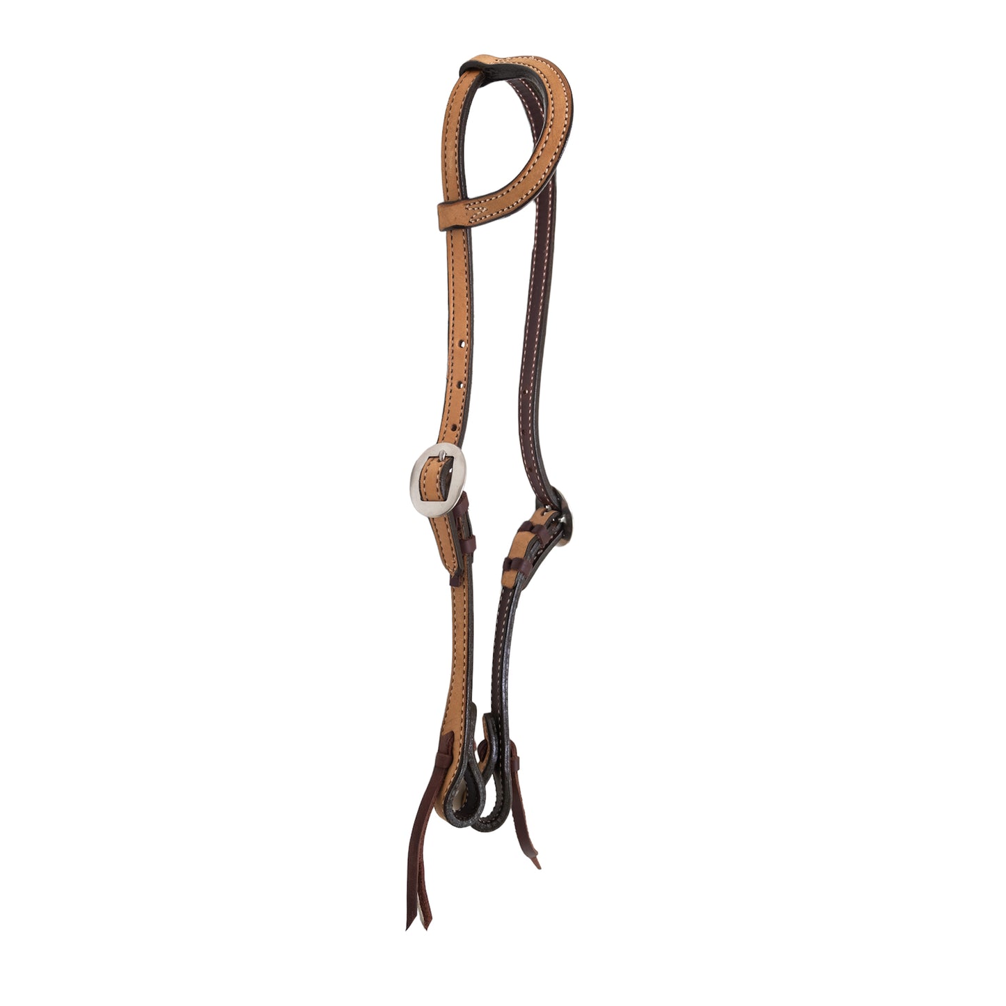 E-2070 Elite flat one ear headstall rough out golden leather