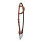 Elite flat one ear headstall rough out golden leather.