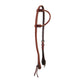 Elite round one ear headstall harness leather single cheek adjustable with pineapple knot.
