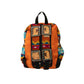 Mini backpack golden leather patch cowboy feather tooling with buckstitch and paint to the edge