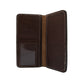 Tall wallet golden leather poco oak tooling with background paint