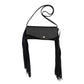 Handbag black suede waffle tooling