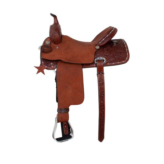 15" Diamond Rose Barrel Saddle