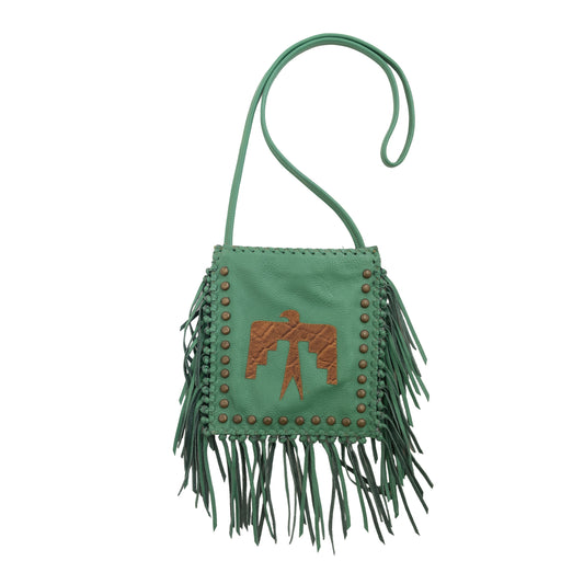Handbag chap suede with patch and spots
