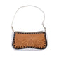White croc handbag golden leather patch basket and wyoming tooling with buckstitch and paint to the edge