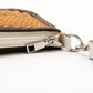 White croc handbag golden leather patch basket and wyoming tooling with buckstitch and paint to the edge