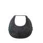 The Alamo Mini Handbag black leather with teal buckstitch