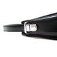 The Alamo Mini Handbag black leather with teal buckstitch