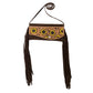 Handbag chocolate suede with sunflower tooling