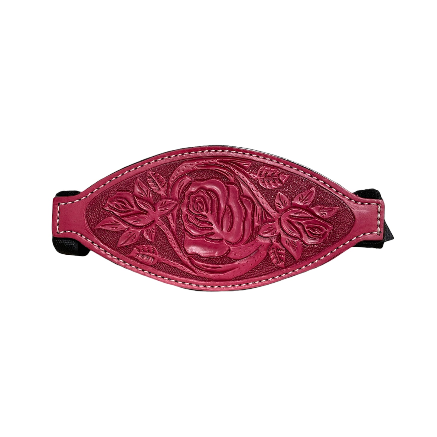 4310-RP Bronc nose dirty pink leather rose tooling