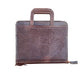 Cowboy Briefcase chocolate leather waffle tooling