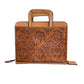 Cowboy Briefcase golden wild rose tooling with an antique finish