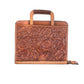 Cowboy Briefcase golden and toast leather daisy and wyoming tooling