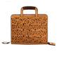 Cowboy Briefcase golden and toast leather mini oak leaf tooling with background paint