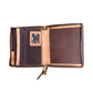 Cowboy Briefcase rough out golden leather flower seed #2 tooling with buckstitch