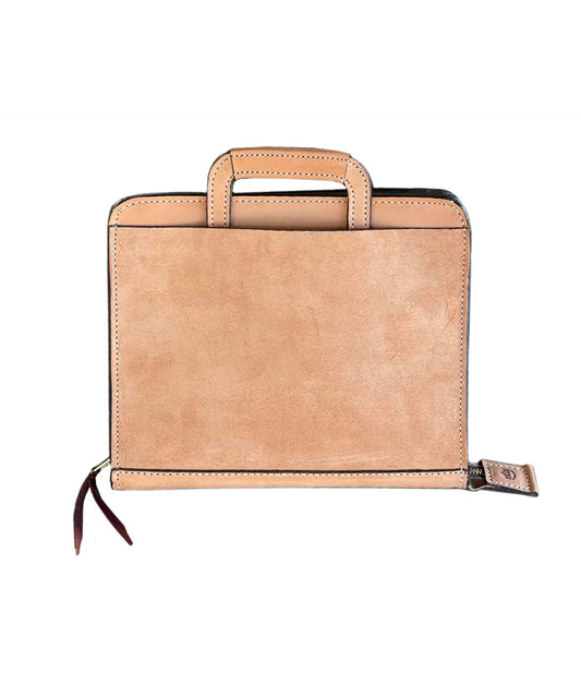 Cowboy Briefcase rough out golden leather