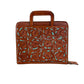 Cowboy Briefcase toast leather floral tooling with background paint