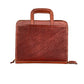 Cowboy Briefcase toast leather waffle tooling