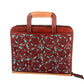 Cowboy Briefcase toast and golden leather floral tooling with background paint