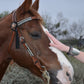 2015-CHW 1/2" Straight broadband headstall toast leather rawhide braiding with tassels