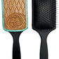 The Turquoise quilted floral Hair Brush