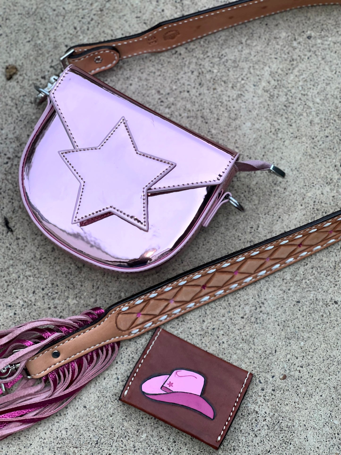 Metallic mini Star Saddle bag w/ FREE STADIUM BAG!