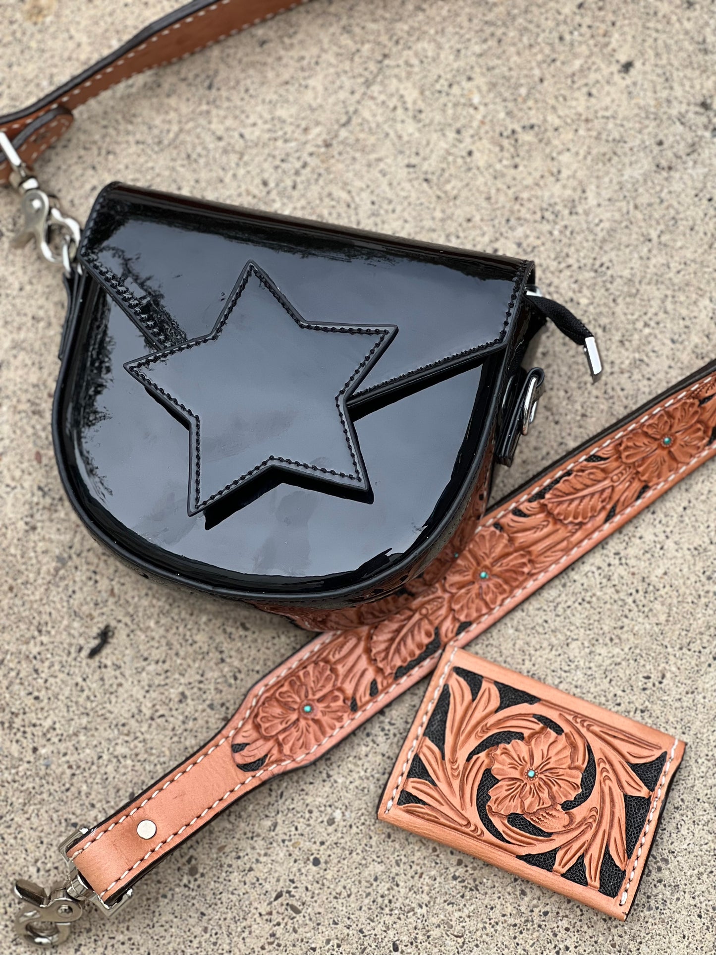 Metallic mini Star Saddle bag w/ FREE STADIUM BAG!