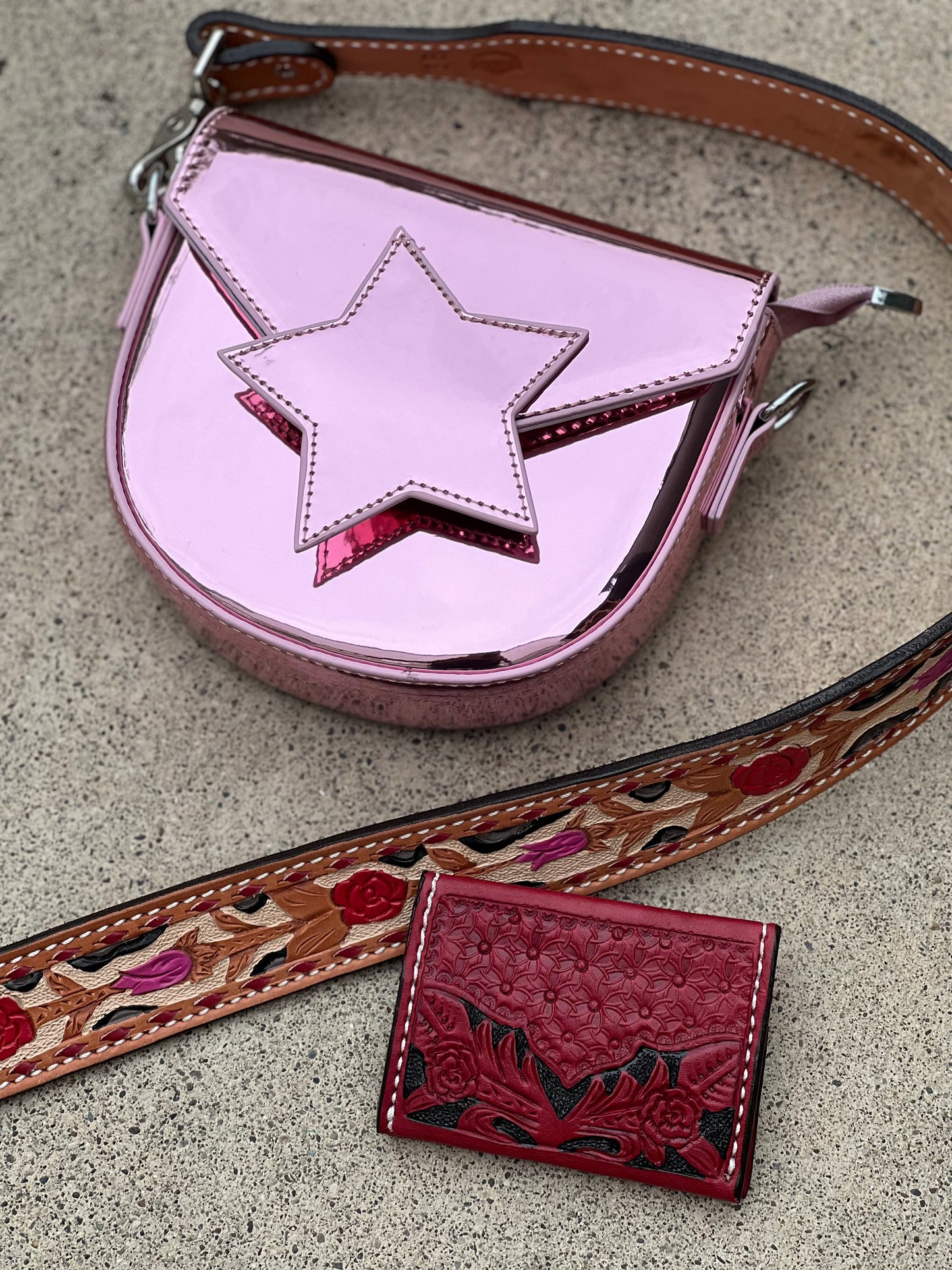 Metallic mini Star Saddle bag w/ FREE STADIUM BAG!