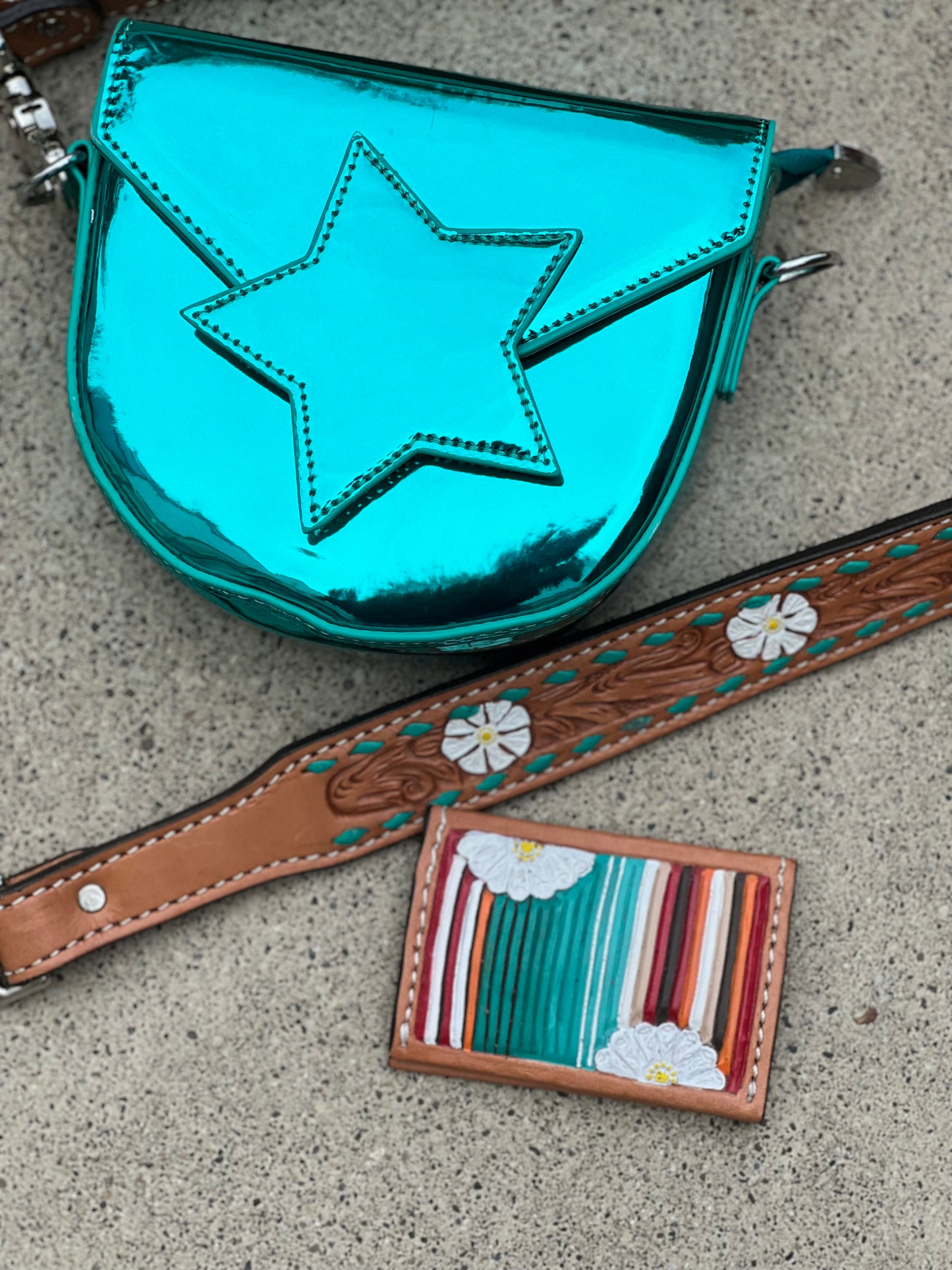 Metallic mini Star Saddle bag w/ FREE STADIUM BAG!