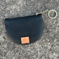 Black leather tooled keychains Coin bag