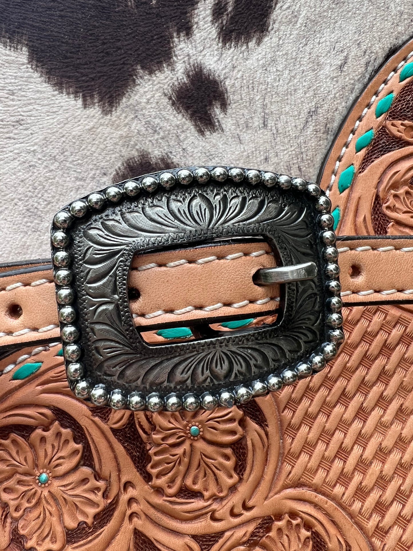 11" Turquoise Barrel Canteen Handbag