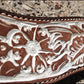 3017-IRO 2-1/2" Wave breast collar rough out chocolate leather floral tooled with background paint